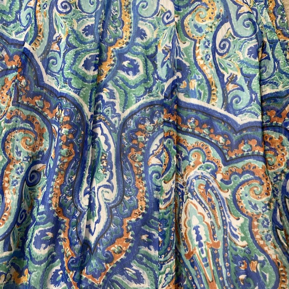 Lauren Ralph Lauren Women's Skirt‎ Multi Color Paisley Chiffon Flowing Lined - Picture 4 of 8